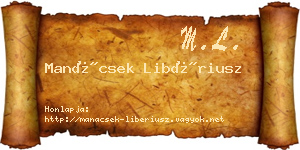Manácsek Libériusz névjegykártya